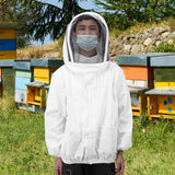 Beekeeping Protective Veil Jacket Bee Suit Smock with Double Zippers Beekeeper AccessoryWhite