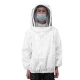 Beekeeping Protective Veil Jacket Bee Suit Smock with Double Zippers Beekeeper AccessoryWhite
