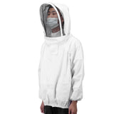 Beekeeping Protective Veil Jacket Bee Suit Smock with Double Zippers Beekeeper AccessoryWhite