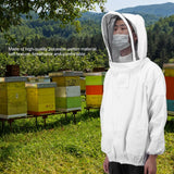 Beekeeping Protective Veil Jacket Bee Suit Smock with Double Zippers Beekeeper AccessoryWhite