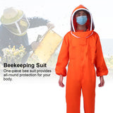 Orange Beekeeper One Piece Bee Suit Beekeeping Protective Clothes Beekeeping Equipment(XXL )