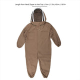 Beekeeping Protective Suit Breathable Bee Suits Smock with Zipper for Beekeepers Light BrownXXL