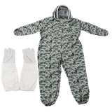 Double Zippers One Piece Bee Suit Beekeeping Protective Clothes with Gloves for Beekeeper(1 Pair XL Gloves XL Bee Suit )