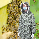 Double Zippers One Piece Bee Suit Beekeeping Protective Clothes with Gloves for Beekeeper(1 Pair XL Gloves XL Bee Suit )