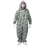 Double Zippers One Piece Bee Suit Beekeeping Protective Clothes with Gloves for Beekeeper(1 Pair XL Gloves XL Bee Suit )