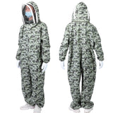 Double Zippers One Piece Bee Suit Beekeeping Protective Clothes with Gloves for Beekeeper(1 Pair XXL Gloves XXL Bee Suit )