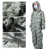 Double Zippers One Piece Bee Suit Beekeeping Protective Clothes with Gloves for Beekeeper(1 Pair XXL Gloves XXL Bee Suit )