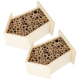 2PCS Wooden Bee House Wood Bee Room Hotel Shelter Nests Box for Garden Decoration