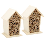 2PCS Wooden Bee House Wood Bee Room Hotel Shelter Nests Box for Garden Decoration