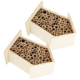 2PCS Wooden Bee House Wood Bee Room Hotel Shelter Nests Box for Garden Decoration