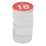 50PCS/Bag Beehive Label Beekeeping Box Numbered Tag with Hole Classification Sign for Beekeeping Red 1‑50 Number