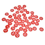 50PCS/Bag Beehive Label Beekeeping Box Numbered Tag with Hole Classification Sign for Beekeeping Red 1‑50 Number