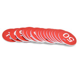 50PCS/Bag Beehive Label Beekeeping Box Numbered Tag with Hole Classification Sign for Beekeeping Red 1‑50 Number