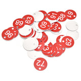 50PCS/Bag Beehive Label Beekeeping Box Numbered Tag with Hole Classification Sign for Beekeeping Red51‑100 Number