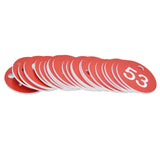 50PCS/Bag Beehive Label Beekeeping Box Numbered Tag with Hole Classification Sign for Beekeeping Red51‑100 Number