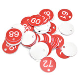 50PCS/Bag Beehive Label Beekeeping Box Numbered Tag with Hole Classification Sign for Beekeeping Red51‑100 Number