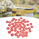 50PCS/Bag Beehive Label Beekeeping Box Numbered Tag with Hole Classification Sign for Beekeeping Red51‑100 Number