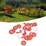 50PCS/Bag Beehive Label Beekeeping Box Numbered Tag with Hole Classification Sign for Beekeeping Red51‑100 Number