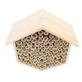 Hexagonal Bee House Wooden Bee Box Home Hotel Attract Peaceful Bee Pollinators Enhance Garden Productivity