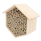 Hexagonal Bee House Wooden Bee Box Home Hotel Attract Peaceful Bee Pollinators Enhance Garden Productivity
