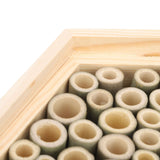 Hexagonal Bee House Wooden Bee Box Home Hotel Attract Peaceful Bee Pollinators Enhance Garden Productivity