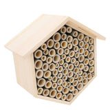 Hexagonal Bee House Wooden Bee Box Home Hotel Attract Peaceful Bee Pollinators Enhance Garden Productivity