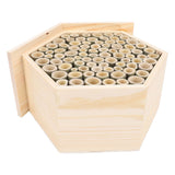 Hexagonal Bee House Wooden Bee Box Home Hotel Attract Peaceful Bee Pollinators Enhance Garden Productivity