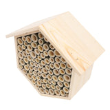 Hexagonal Bee House Wooden Bee Box Home Hotel Attract Peaceful Bee Pollinators Enhance Garden Productivity
