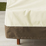 Patio Chair Cover Outdoor Furniture Cover Water and Dust Resistant Oxford Cloth Patio Lawn Furniture Cover Outdoor Chair Cover Beige with Coffee Color