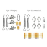 Shade Sail Hardware Kit for Rectangle Sun Shade Sails Stainless Steel Hardware Accessories for Shade Sail Installation
