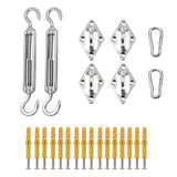 Shade Sail Hardware Kit for Rectangle Sun Shade Sails Stainless Steel Hardware Accessories for Shade Sail Installation