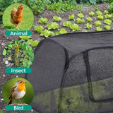 Garden Cover for Raised Beds  Pop-Up Mesh Plant Garden Bed Cover for Vegetables, Seedlings, Fruits, Frost Protection, Outdoor Gardening Bird and Animal Barrier Greenhouse Cover (Black)