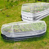 2 Pack Garden Netting for Raised Beds, Raised Bed Plant Covers for Garden Protection, Fine Mesh Bird Netting Pest Barrier Screen with Drawstring and Clips for Protecting（Only cover）