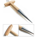 2 pack Hand Dibber Garden Tool, Seed Planter Tool with Wood Handle for Sowing Seed - Seed Dispenser for Planting chrome plating Garden Dibber, Transplanting Plants,Planting Bulb,Digging