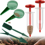 6 PCS Mini Seed Spreader, Sowing Seed Dispenser with 5 Speeds, Sowing Helper, Small Seed Planter Tool, (Red)