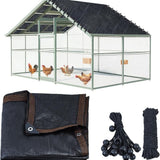 Chicken Coop Cover 90% Sunblock Shade Cloth for Poultry Cages Black Polyethylene UV Protected Netting Mesh with 20 Ball Bungee Cords for Outdoor Garden Patio 11.5x6.6 FT