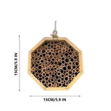 Bee House, Outdoor Wooden Bee Hotel, Pollinator House Waterproof, Long Service Life, for Bees Butterflies and Ladybugs