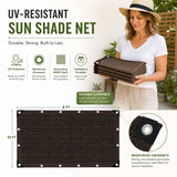 Heavy Duty Sun Shade Net with Grommets, UV Resistant Outdoor Shade Cloth for Patio, Garden, Greenhouse, and Camping Sun Protection, Breathable Mesh Tarp for Cooling and Coverage