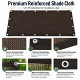 Heavy Duty Sun Shade Net with Grommets, UV Resistant Outdoor Shade Cloth for Patio, Garden, Greenhouse, and Camping Sun Protection, Breathable Mesh Tarp for Cooling and Coverage