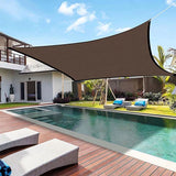 Outdoor sun shade net, heavy duty patio shade cloth, 200x200cm, 95% UV block, reinforced fringe, breathable HDPE mesh, for courtyard, garden, balcony, carport