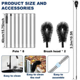 Gutter Cleaning Tool Practical Gutter Cleaning Brush with 10.5Ft Removable Pole Efficient Cleaning Gutter Guard Cleaner Tool Hangable Gutter Cleaner Tool for Cleaning Leaves Debris Window