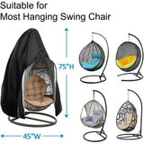 75 x 45 inches Egg Chair Cover Waterproof Swing Chair Cover with Zipper Drawstring Patio Hanging Chair Cover Outdoor Furniture Cover