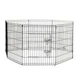 4Paws 8 Panel Playpen Puppy Exercise Fence Cage Enclosure Pets Black All Sizes - 36" - Black