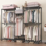 CARLA HOME Heavy Duty Clothing Garment Rack Organizer with Hanging Rods & Storage Shelves for Clothes, Shoes & Wardrobe