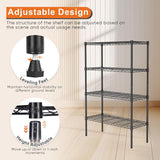 CARLA HOME 4-Tier Adjustable Metal Storage Shelves Wire Rack Organizer for Kitchen, Pantry, Bathroom or Laundry Room (60cm W x 40cm D x 140cm H)