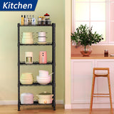 CARLA HOME 4-Tier Adjustable Metal Storage Shelves Wire Rack Organizer for Kitchen, Pantry, Bathroom or Laundry Room (60cm W x 40cm D x 140cm H)