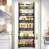 CARLA HOME 6 Tier Over the Door Organizer with Adjustable Metal Pantry Storage Rack and Hanging Baskets for Kitchen and Bathroom