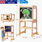 Wooden Toddler Step Stool - Learning Tower - Kitchen Safety