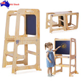 Wooden Toddler Step Stool - Learning Tower - Kitchen Safety
