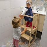 Wooden Toddler Step Stool - Learning Tower - Kitchen Safety